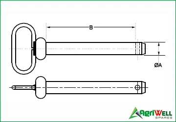 FIXED BLACK HANDLE HITCH PINS